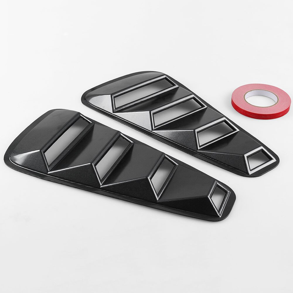 Para 05-14 Ford Mustang 1/4 cuarto lado posterior persianas Scoop Cover Vent GT brillo negro ventana trasera cubierta de persianas