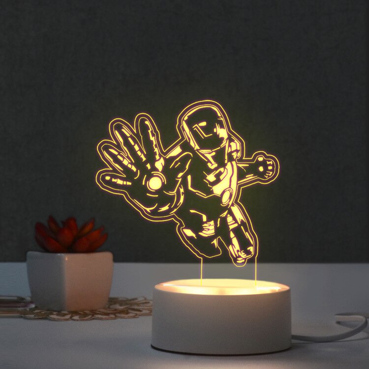 Anime and game-style night light decoration table lamp: iron Man