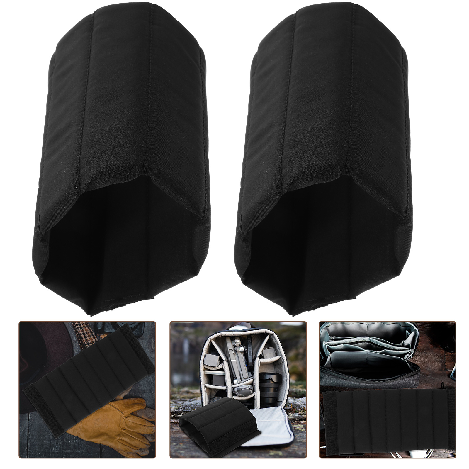 2Pcs Camera Bag Dividers Camera Photo Divider Kit Gray Suede Roller Partition Insert For Backpack Knapsack Cameras Compartments﻿