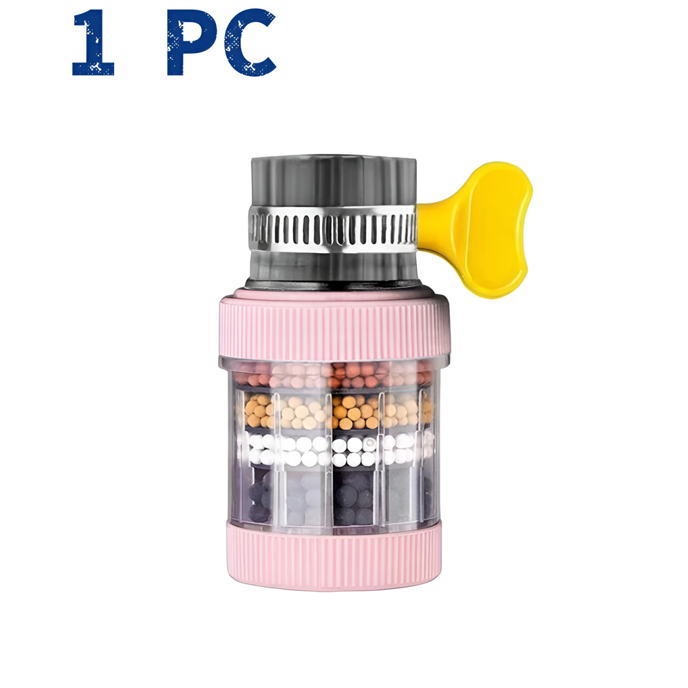 Purificador de grifo con filtro de agua de 6 capas para grifo, accesorios de cocina, mezclador, aireador, boquilla para grifo de baño, sistema de filtración de agua: YELLOW