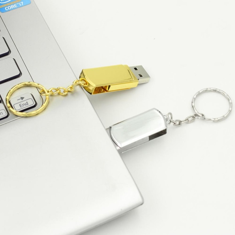 USB 2,0 llavero de Metal USB Flash Drive 16GB 32GB 64GB 128GB pendrive 4GB 8GB 16GB y GB capacidad real Pen Drive usb