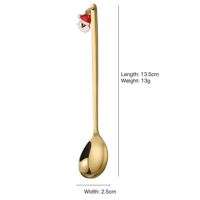 2 farben Edelstahl Kaffee Löffel Weihnachten Dekorative Geschirr Caps Besteck Halter Weihnachten Decor Tasche Tee Zubehör: 12