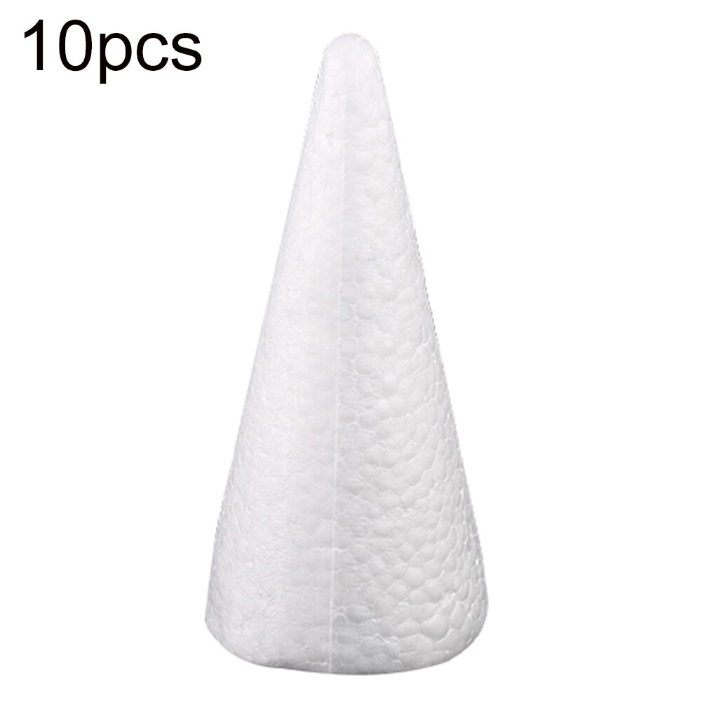 10Pcs 15cm DIY Christmas Tree Cone Shape Polystyrene Styrofoam Foam for Modeling Craft DIY Painting Drawing