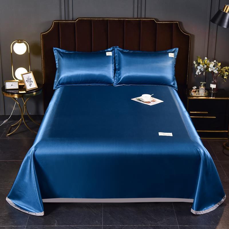 Zomer Ijs Zijde Lakens Drie Stuk Dubbele Bed Enkele Zomer Lakens Kan Machine Gewassen Effen Kleur Enkele Bed: 3 / 3pcs 245x250cm