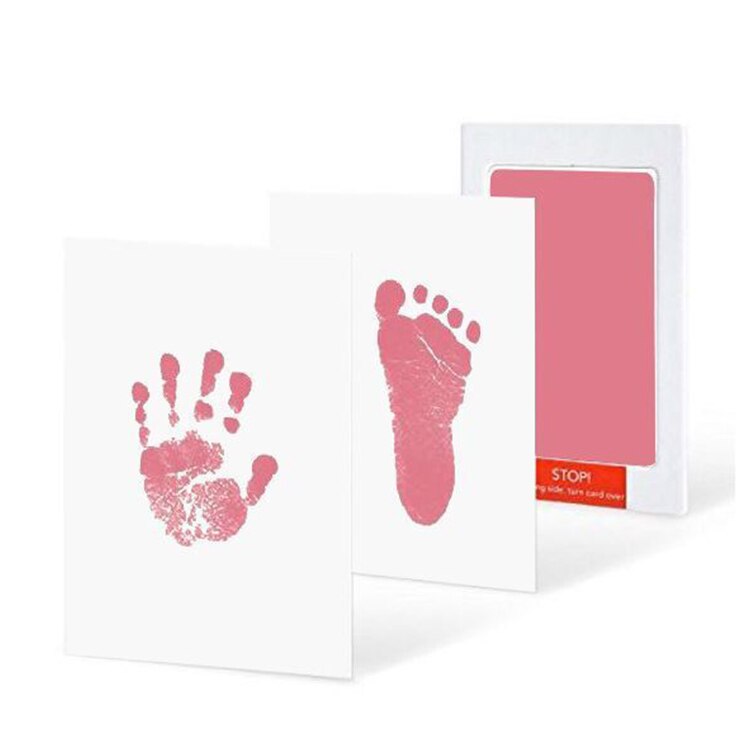 Baby Care Niet Giftig Baby Handafdruk Footprint Opdruk Kit Baby Souvenirs Casting Pasgeboren Voetafdruk Stempelkussen Baby Klei Speelgoed: Pink