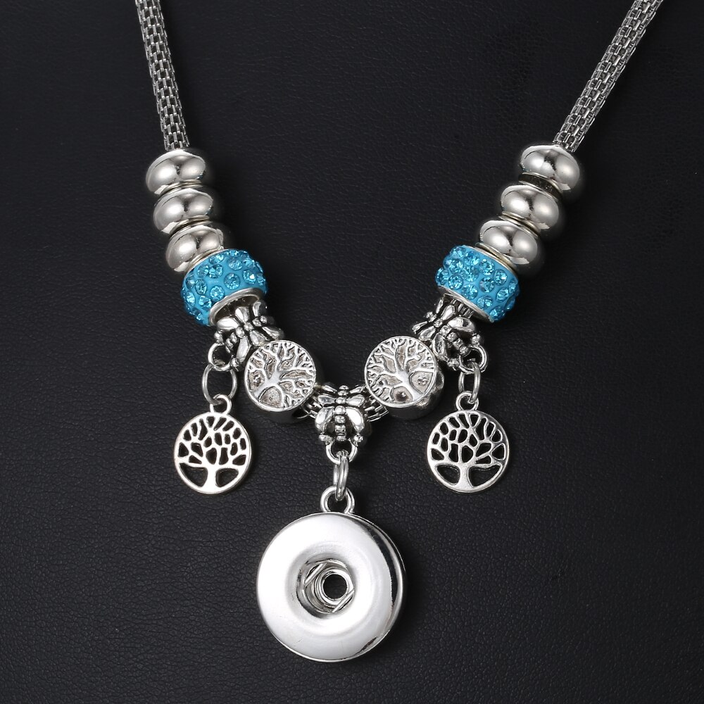 Snap Jewelry 18mm Snap Buttons Necklace Jewelry Handmade Beaded Tree of Life Snap Pendant Necklace for Women Valentine's Day: 19