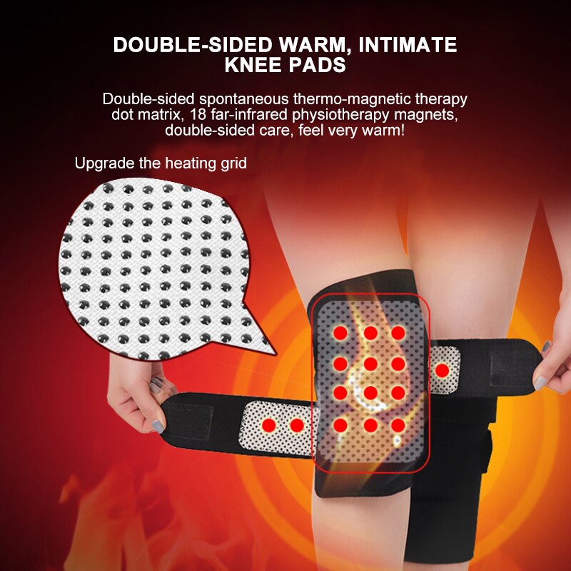 Knæstøtte selvopvarmende behagelig elastik nem at bruge praktisk effektiv magnetterapi blød selvopvarmende knæbeskytter
