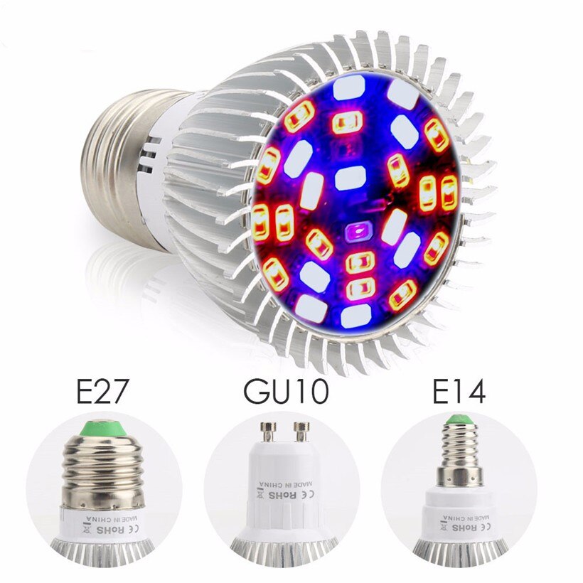 Led Grow Lamp E27 E14 GU10 Rood Blauw Led Plant Groei Lamp Voor Greenhouse Hydrocultuur Indoor Plant AC85-265V