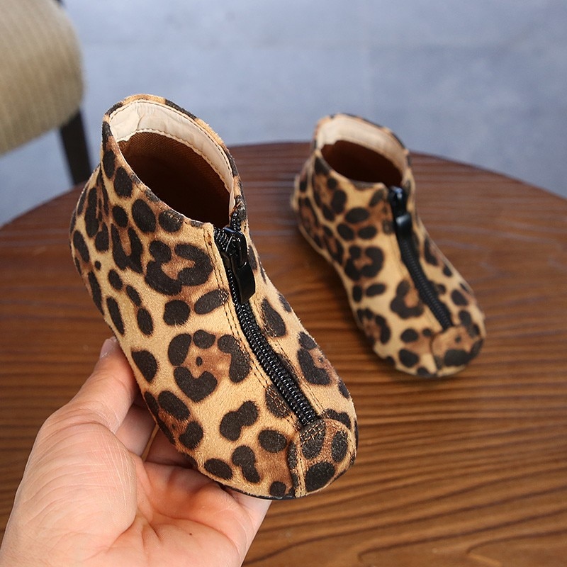 NEUE freundlicher Stiefel Leopard Kleinkind Baby Mädchen Stiefel Warme Winter freundlicher Schnee Stiefel lässig Weiche Kurze Schuhe Für jungen
