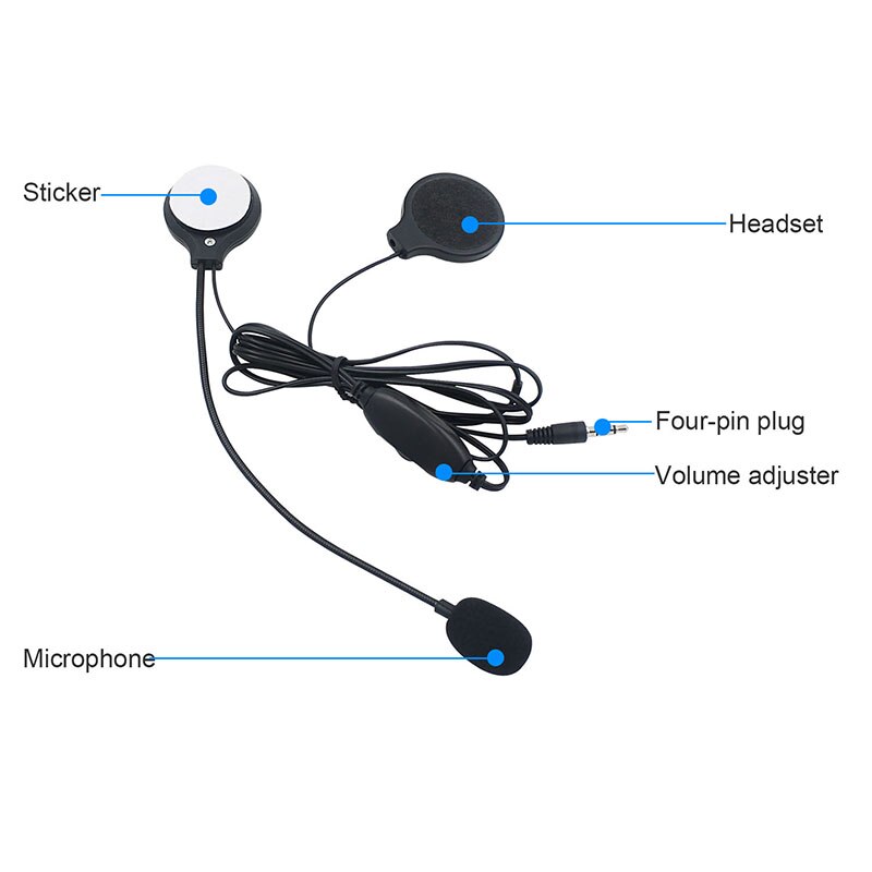 Intercom Headphone Helmet Headset with Microphone Interphone Stereo Earphone Answer the Phone M8617