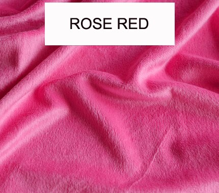 Tissu Velboa brossé en Polyester Super doux, boucle en tricot velours, peluche court pour jouet: ROSE RED
