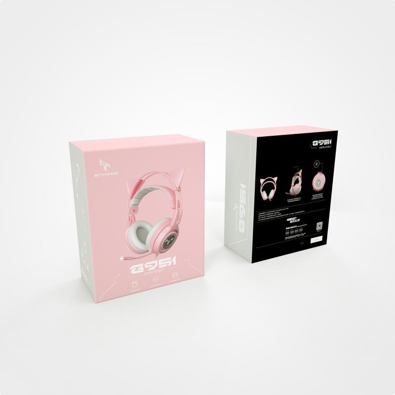 SOMIC G951 Pink Cat Headphones Virtual 7.1 Noise Cancelling Gaming Headphone Vibration LED USB Headset kids Girl Headsets for PC
