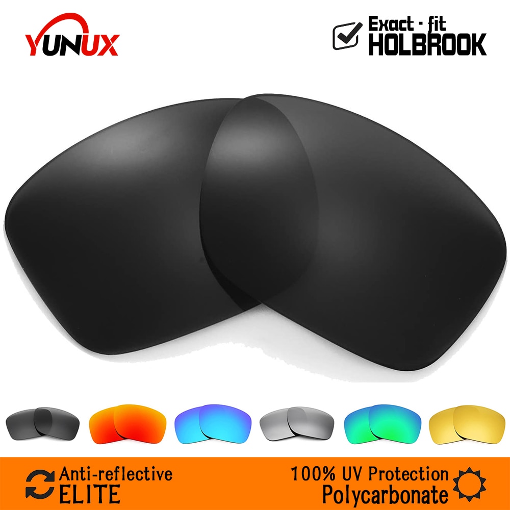Verres de rechange yunux elite en polycarbonate pour lunettes de soleil oakley holbrook  oo9102 (verres compatibles uniquement) - avec emballage de vente au détail