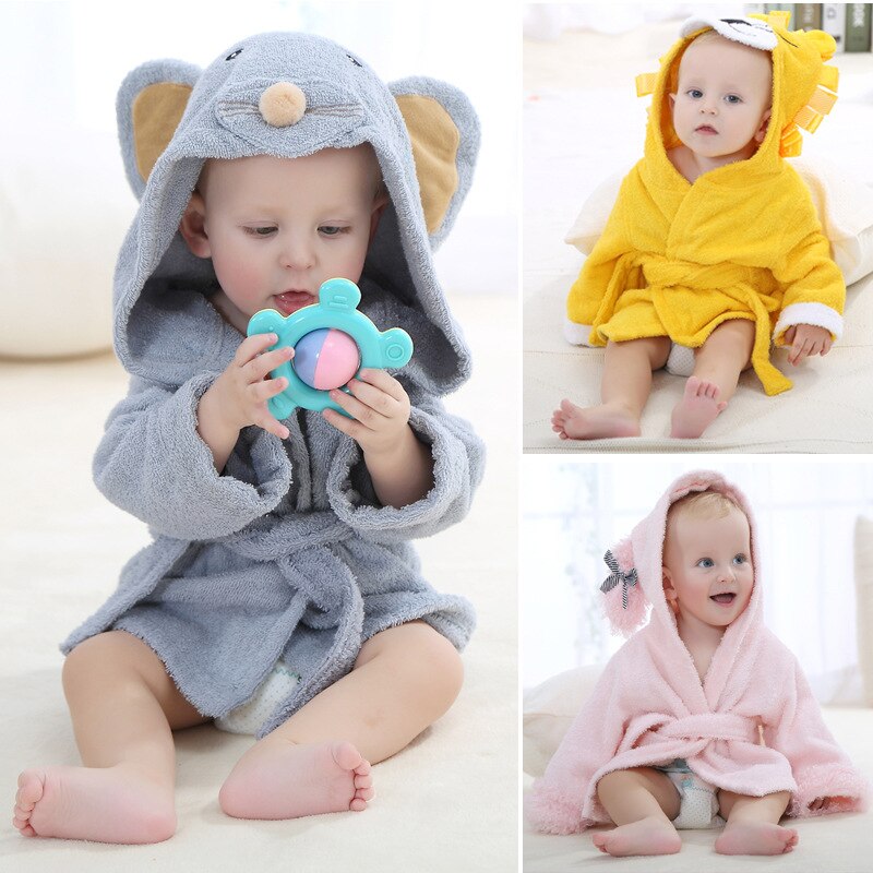 Baby Robe For 0-12 Month Bron Baby Cartoon Robe Boys Girls Comfortable Bathrobe Home Wear Cute Rompers