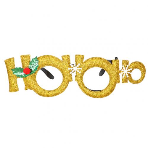 Jule tema, foto rekvisitter, fest tilbehør julemanden hat snemand briller voksen børn legetøj jul fest forsyninger !!: Gylden ho