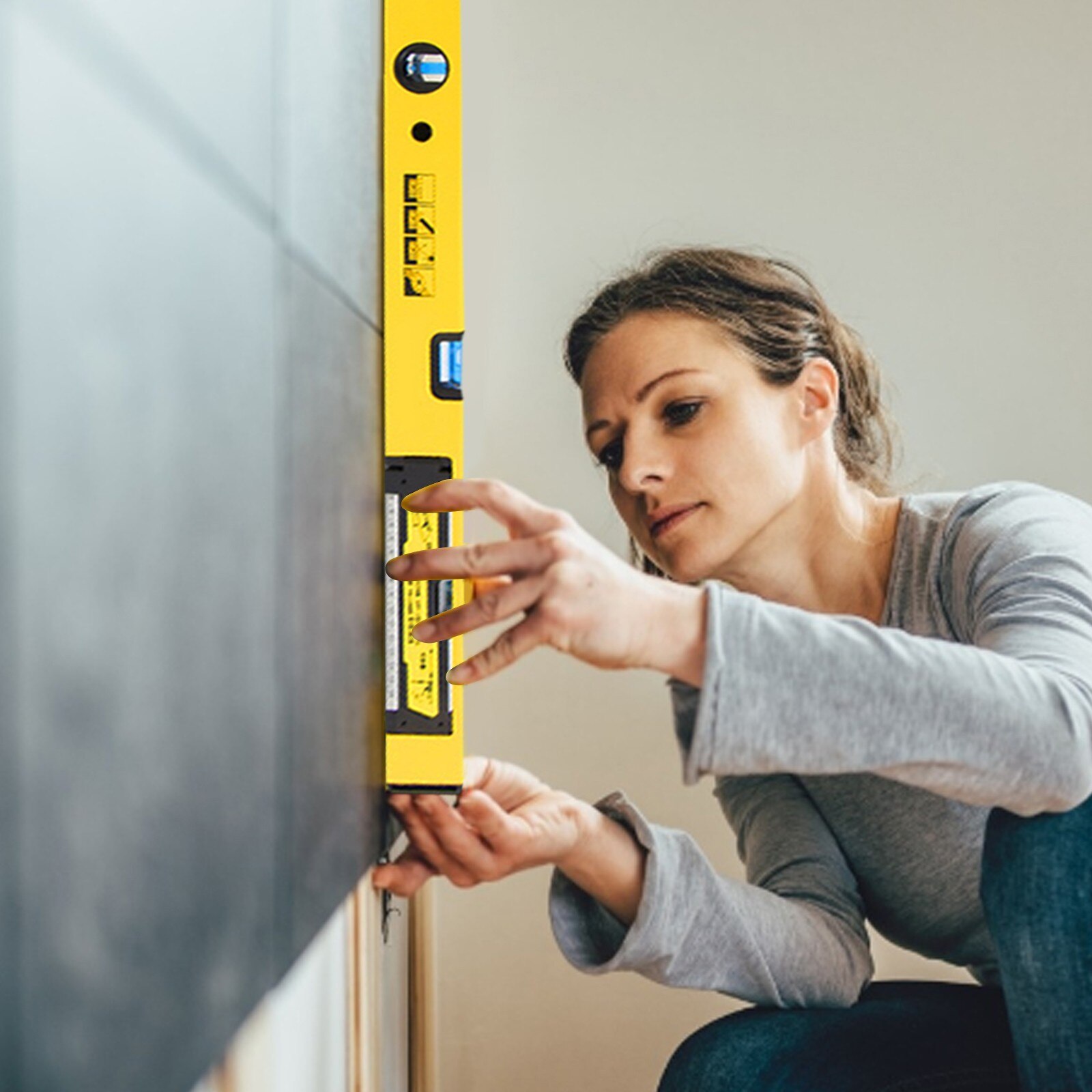 45# Spirit Level Ruler Simultaneous Leveling Two Directions Including Angle Function 10ml Woodworking Machinery Accessories