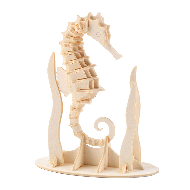 DIY 3D Wooden Puzzle Model Animal Montessori Toys for Children Crafts Dachshund Skeleton Assembly Set for Kids Adults Teens