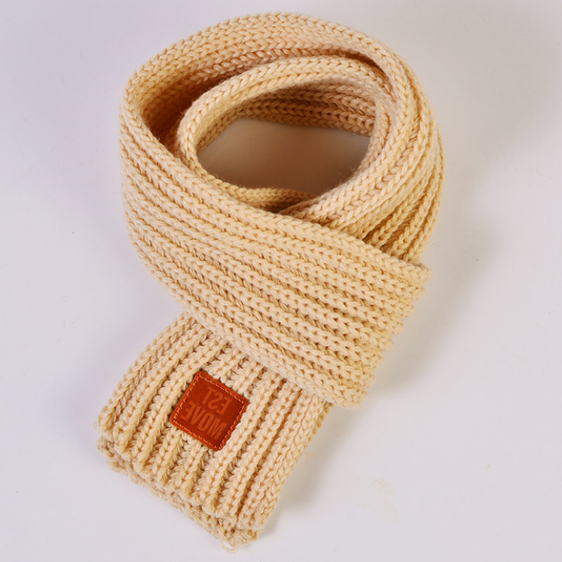 Populaire garçons filles tricoté écharpes belle automne hiver nouveaux enfants offre spéciale mignon bébé solide écharpe 1PC: Beige