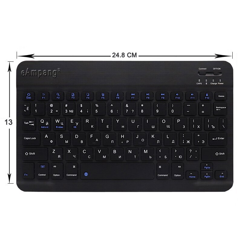Teclado ruso para iPad 9,7, 10,2, 10,5, 11, Samsung 9,7, 10,1, 10,5, Huawei 10,1, Bluetooth inalámbrico para Android, ios y Windows