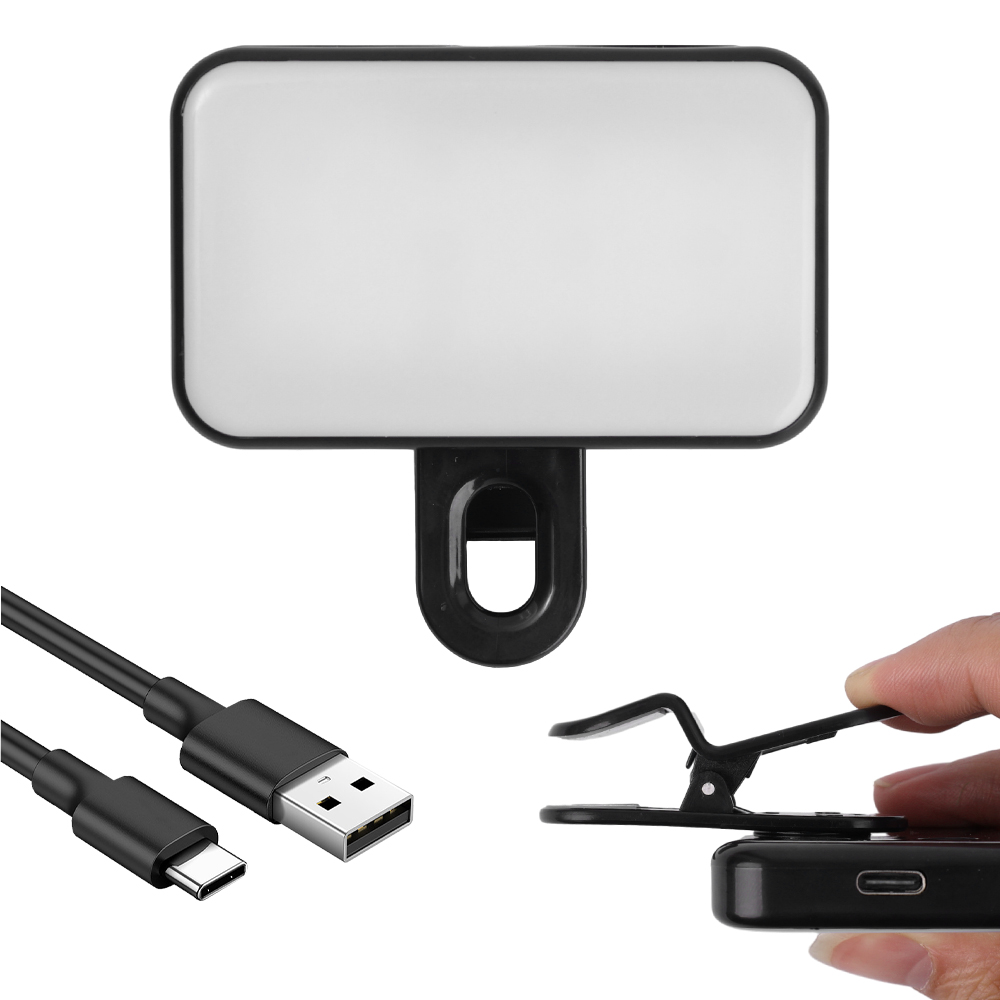 Mini-Fülllicht, aufsteckbare LED-Selfie-Lichter für Telefon, Laptop, Tablette, PC, Kamera, universelle wiederaufladbare Fotografie, machen-hoch-Fülllampen: Weiß