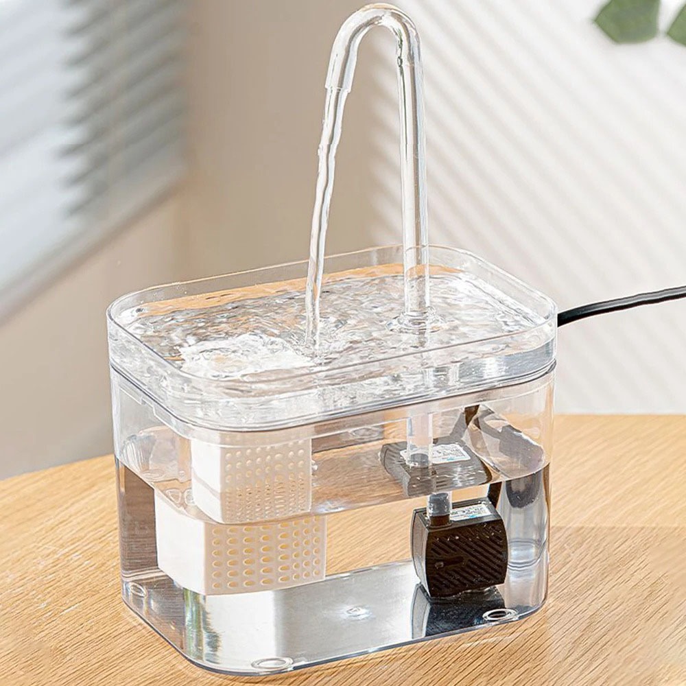 Práctica fuente de agua automática para gatos, dispensador de agua silencioso transparente para mascotas, alimentador de agua inteligente para mascotas de gran capacidad para perros: Rojo