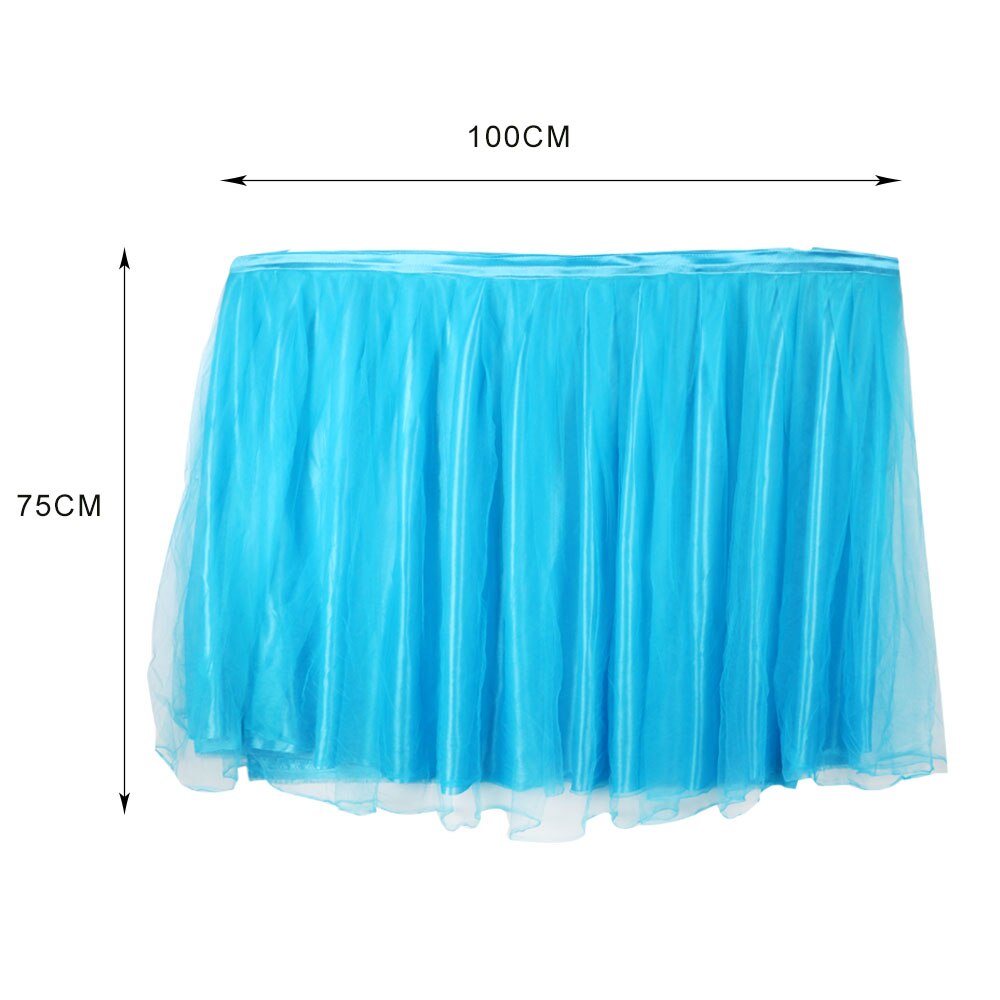 Hilife party tyll tutu 75*100cm multi färger bordskjol bröllopsfest dekoration med 3 bordsklämmor
