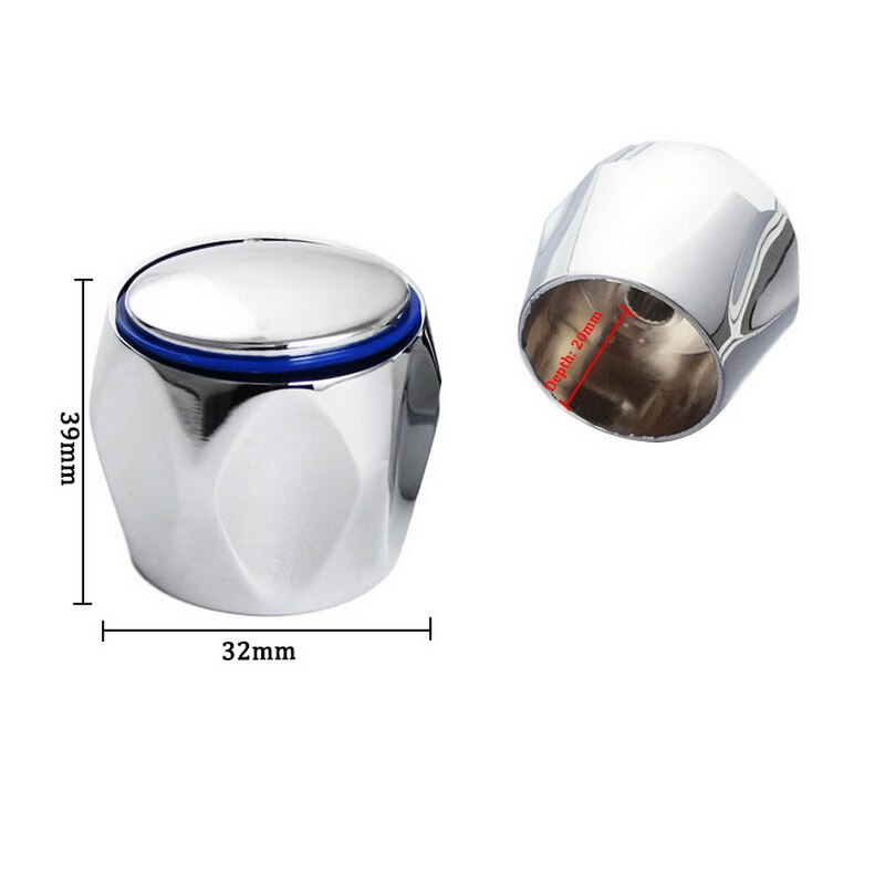 Kalt Wasserhahn klopfen Griff Knopf Universal- Ersatz Griff Silber Tonne verrotten + Blau 2 Teile/satz Wasserhahn Griff Schlecht zubehör