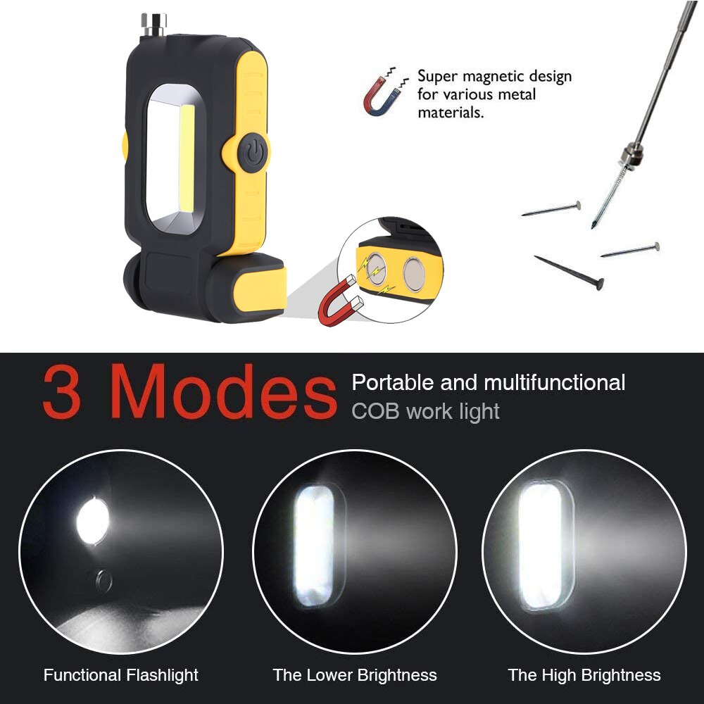 100W LED Handheld Work Light COB Portable Flashlight Mechanic Work Lamp with Magnetic Base Emergency light For Car Repair
