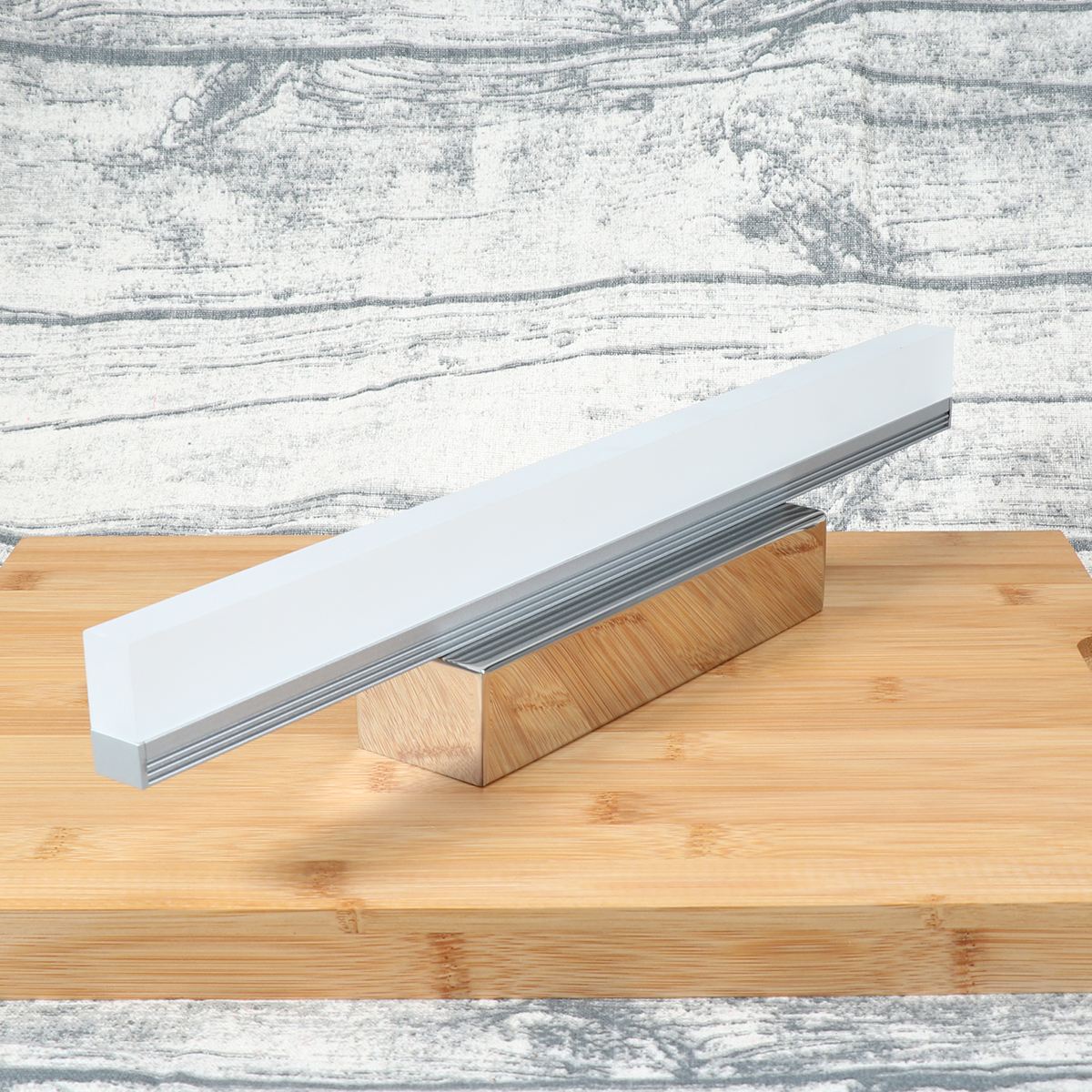 1pc 220V Simple LED Mirror Headlight Waterproof Anti-fog Bathroom Mirror Wall Lamp Cabinet Mirror Light (Silver White Light) A30