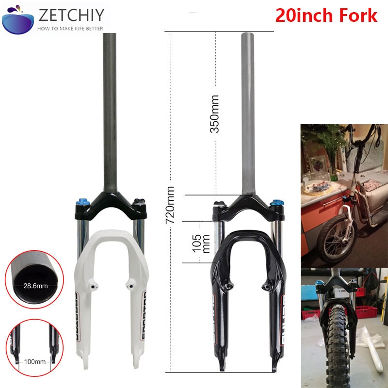 Extension tube 20 inch mountain folding bike MTB bicycle suspension lock front fork hydraulic shock absorber E-bike fork modify
