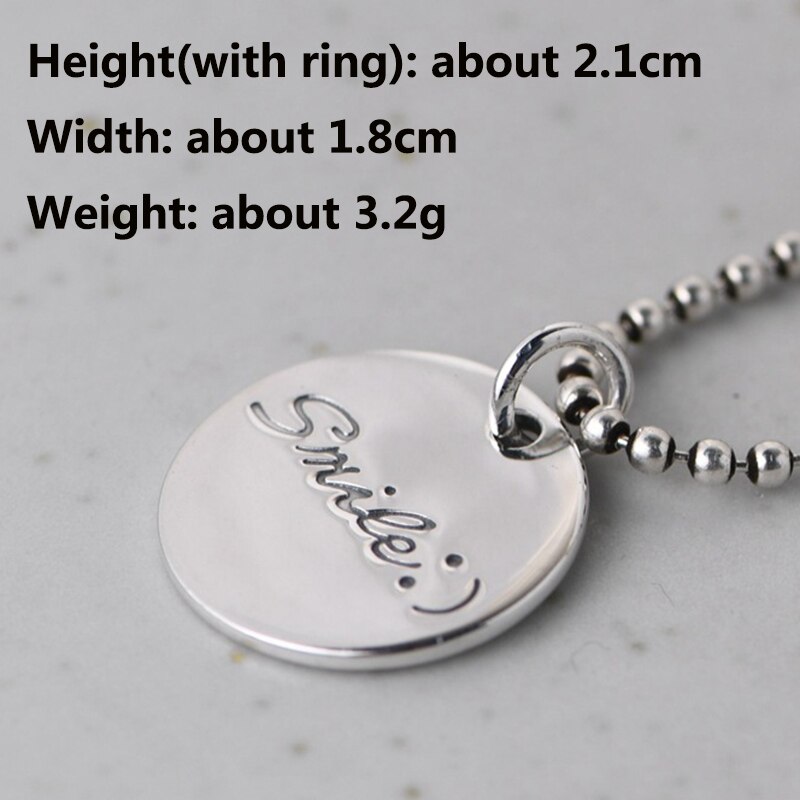 BALMORA Original 100% 925 Pure Silver Letter Pendant For Women Men Smile Couple Pendant Charm Necklace Accessories Without Chain