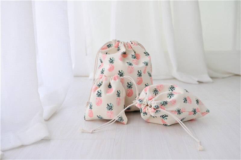 Bærbare snøre tasker pige sko tasker kvinder bomuld rejse pose opbevaring tøj håndtaske makeup taske