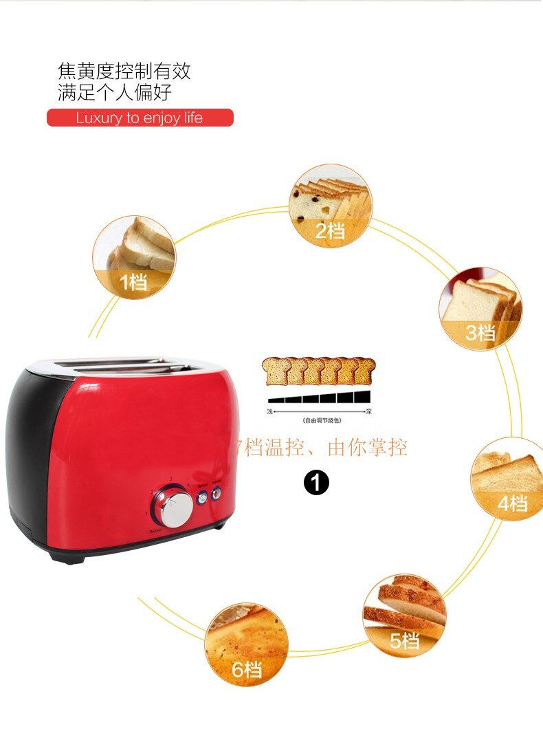 2 Slice Toaste Stainless Steel Toasters with Removable Crumb Tray for Bagels Keep Warm Defrost Slot Toaster