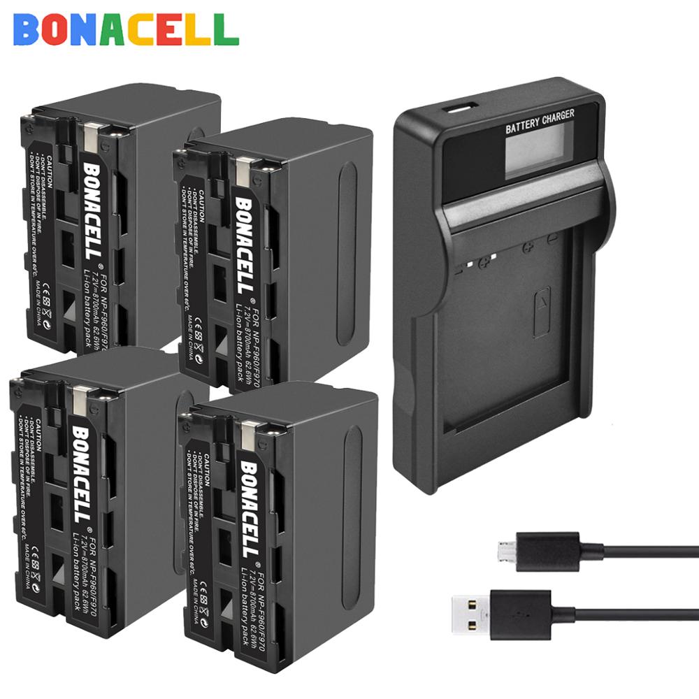 Bonacell NP-F960 Camera Battery - 7.2V 8700mAh Li-ion Rechargeable for Sony Cameras
