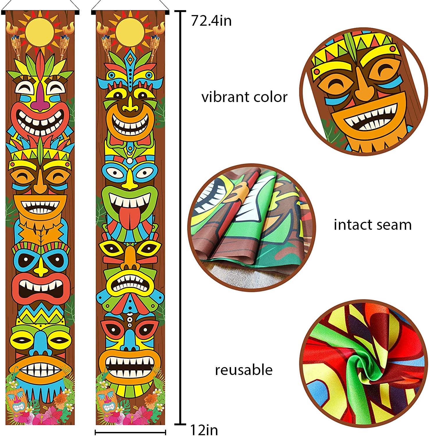 Hawaiian Luau Party Decoration Supplies Tiki Totem Door Banner Sign Aloha Hawaii Luau Tropical Moana Birthday Party Decorations