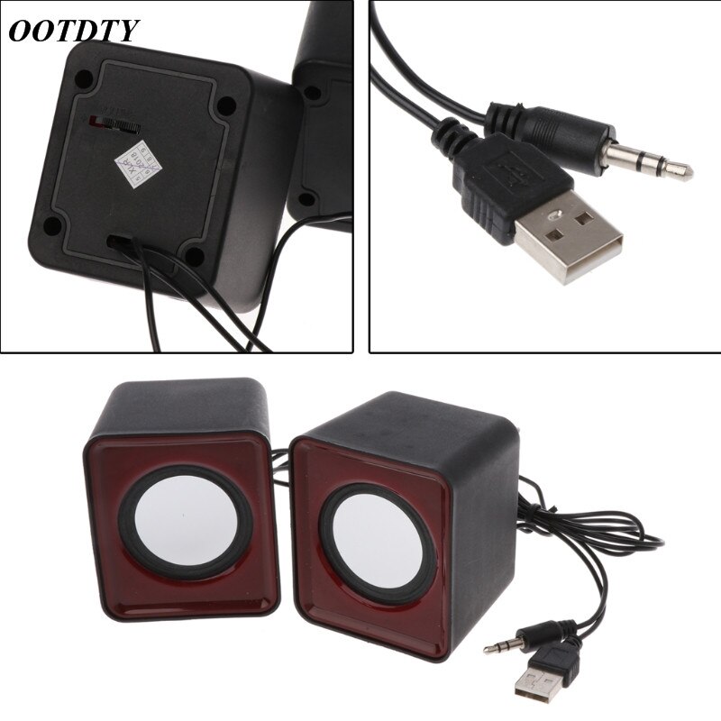 2pcs Wired Mini Computer Speakers LED USB 2.0 PC Speakers for Laptop Desktop Phone Powerful Upgrade Multimedia Speaker