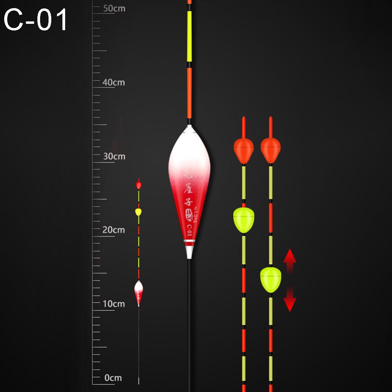 1pcs Fishing Floats Shallow Water Buoy Big Buoyancy Color Gradual Change Bobber Fresh Water Buoy Fishing Accessories: C-01