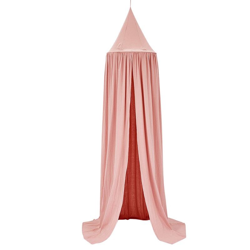 KAMIMI Baby Bed Curtain Children Room Decoration Crib Netting Baby Tent Washed Cotton Cloth Hung Dome Baby Mosquito Net Photogra: Pink