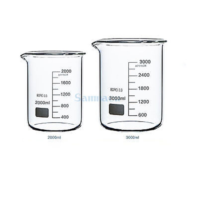 Bécher de laboratoire de chimie en verre Borosilicate, paroi lourde, 2000ML, G3.3