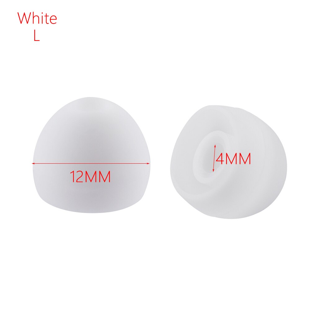 10 paar zachte siliconen vervanging 4mm oordopjes oordopjes afdekkap rubber universele oordopjes voor in-ear oordopjes accessoires: Wit l
