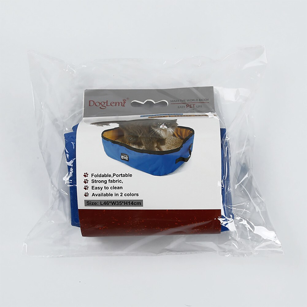 Folding Cat Litter Box Portable Pet Toilet Litter Pan Outdoor Collapsible Travel Cat Litter Pan Waterproof Litter Pan