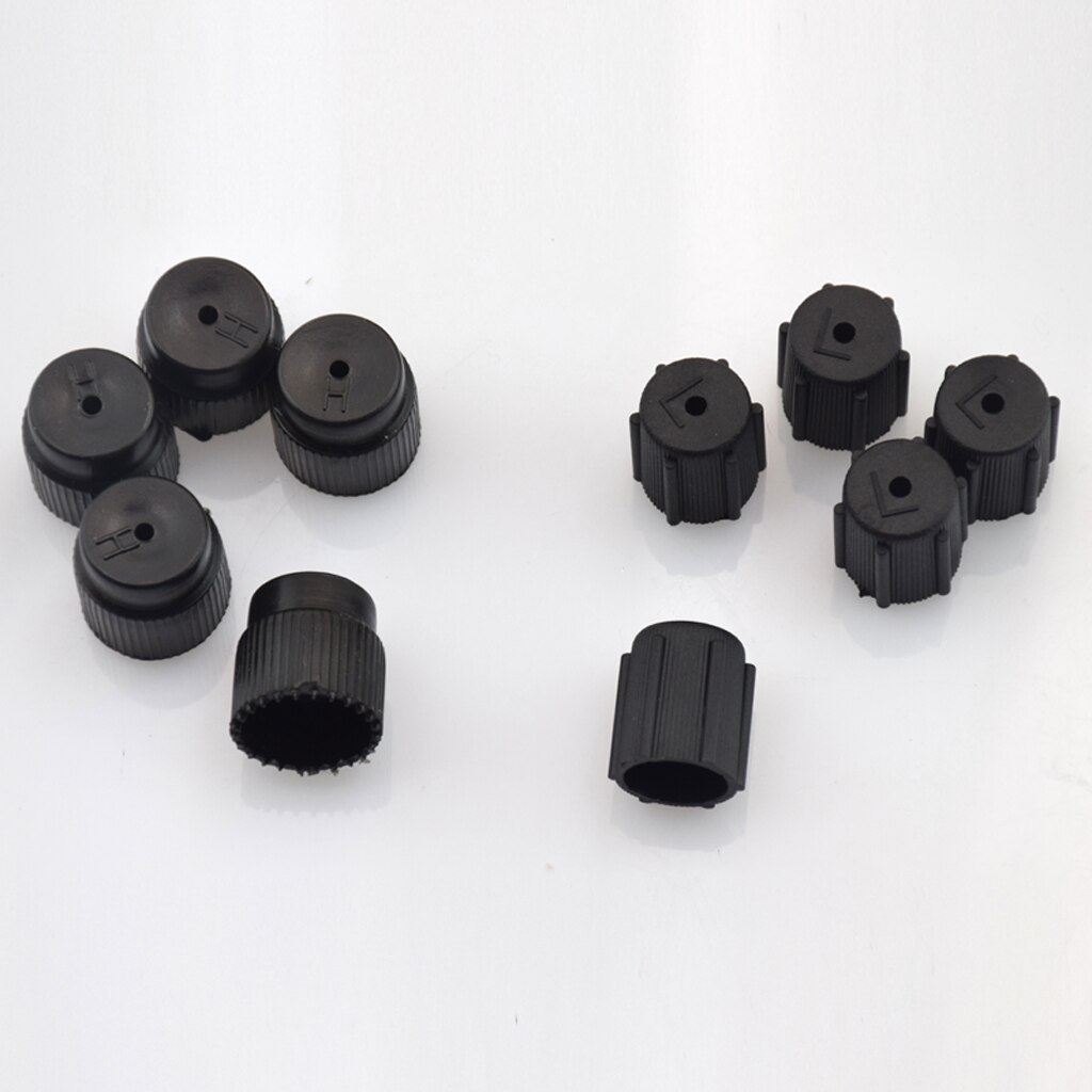 10 Stuks Universele Ac A/C Opladen Poort Service Caps R134a R12 13 Mm &amp; 16 Mm Ac Service tool Auto Repair Tool Black