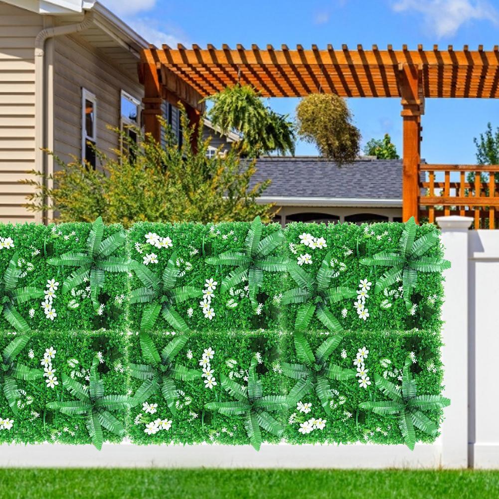 Artificial Leaf Hedge Board 40x60CM Plant Hedge Panel Noise Reduction UV Protected Privacy Fence Screen For Backyard Garden Deco