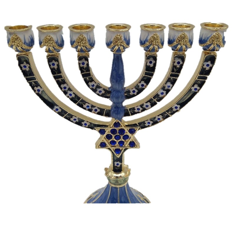 Chandelier jérusalem Menorah 9 Branches bougeoirs alliage décor à la maison Menorah