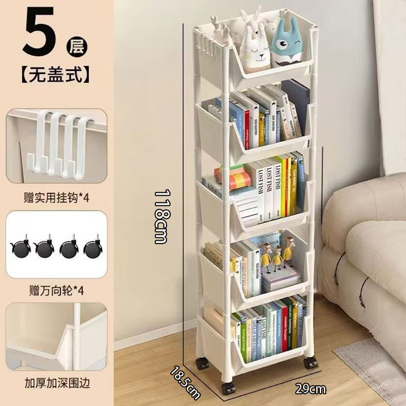Wagen Bücherregal Küche Lagerregal Küche Ecke Schmaler Schlitz Lagerschrank Badezimmer Wohnzimmer Heimat Organizer: Grau