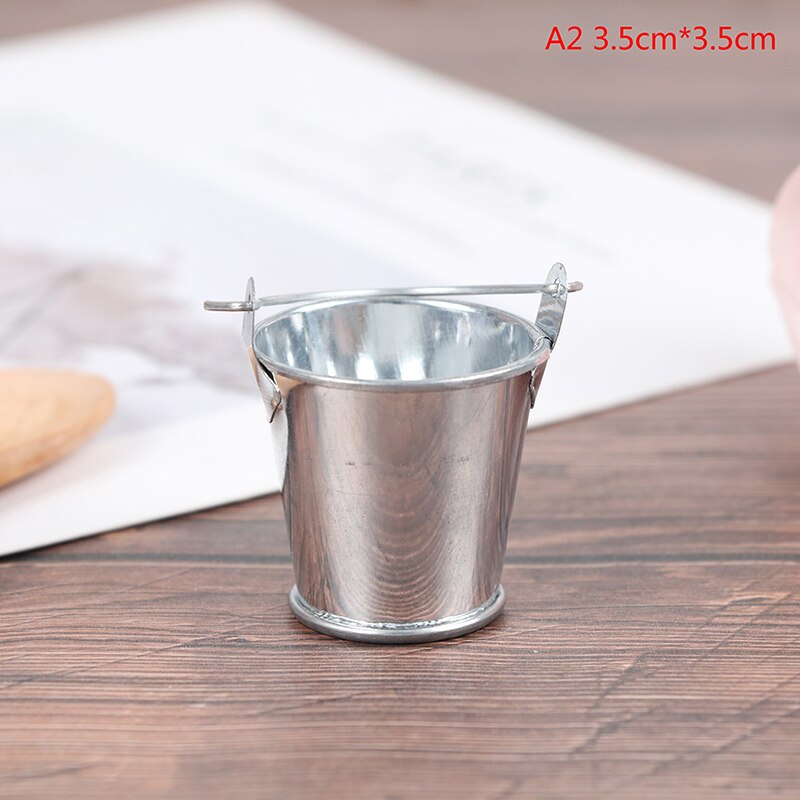 3 Size Simulation Cute Metal Water Bucket 1/12 1/6 Fairy Home Kitchen Pretend Play Game Doll house Miniature: 2