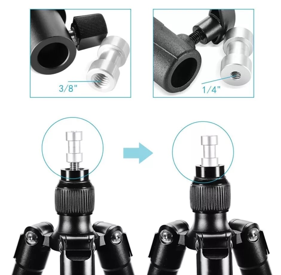 Accesorios de fotografía para Flash, soporte para Flash Speedlite, adaptador de 1/4 "y 3/8"