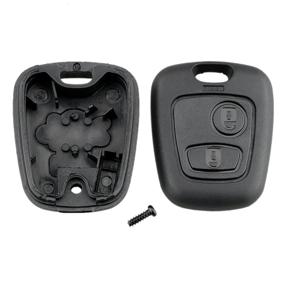 Mando a distancia para coche, 2 botones, funda de llave en blanco, reemplazo de llave de coche, para Peugeot 206