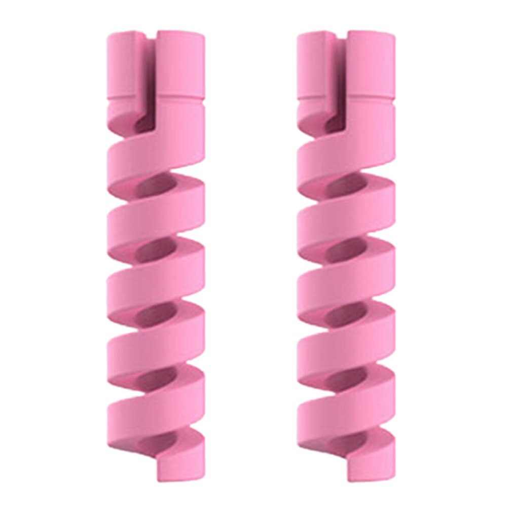 2-10Pcs Cable Protector Winder Wire Cord Organizer Cover for iphone USB Charger Cable Cord Spiral USB Cable Protection: 2pcs pink