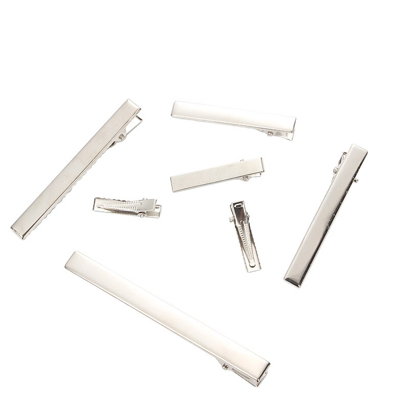 10pcs/lot 30-100mm Air Clips Square Duckbill Clip Hairpin With Teeth Blank Setting For DIY Hair Clips Jewelry Making Base
